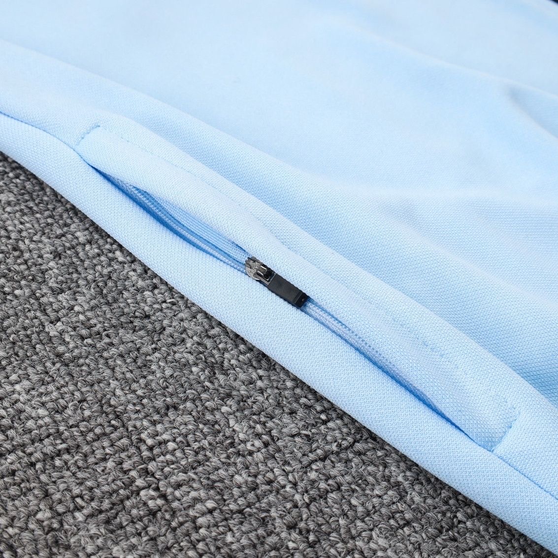 2024/2025 Argentina Long Zipper Clip Light Blue Football Jersey 1:1 Thailand Quality Set