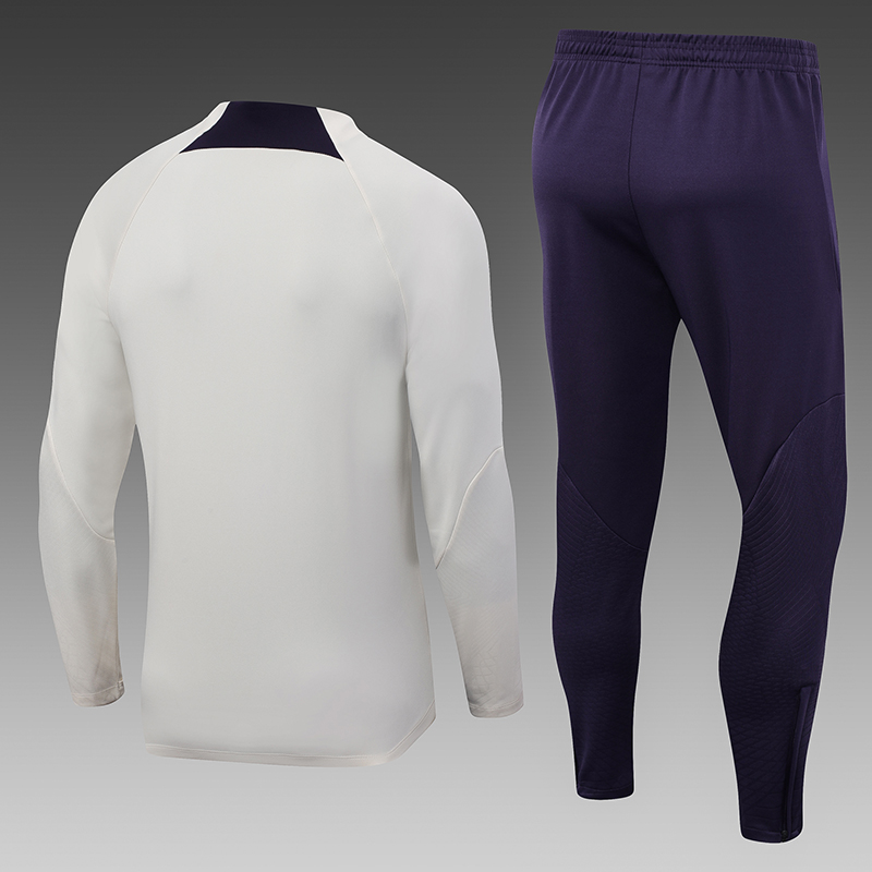 2023/2024 Paris Saint-Germain Half-Pull Training Suit Off White Football Shirt Set