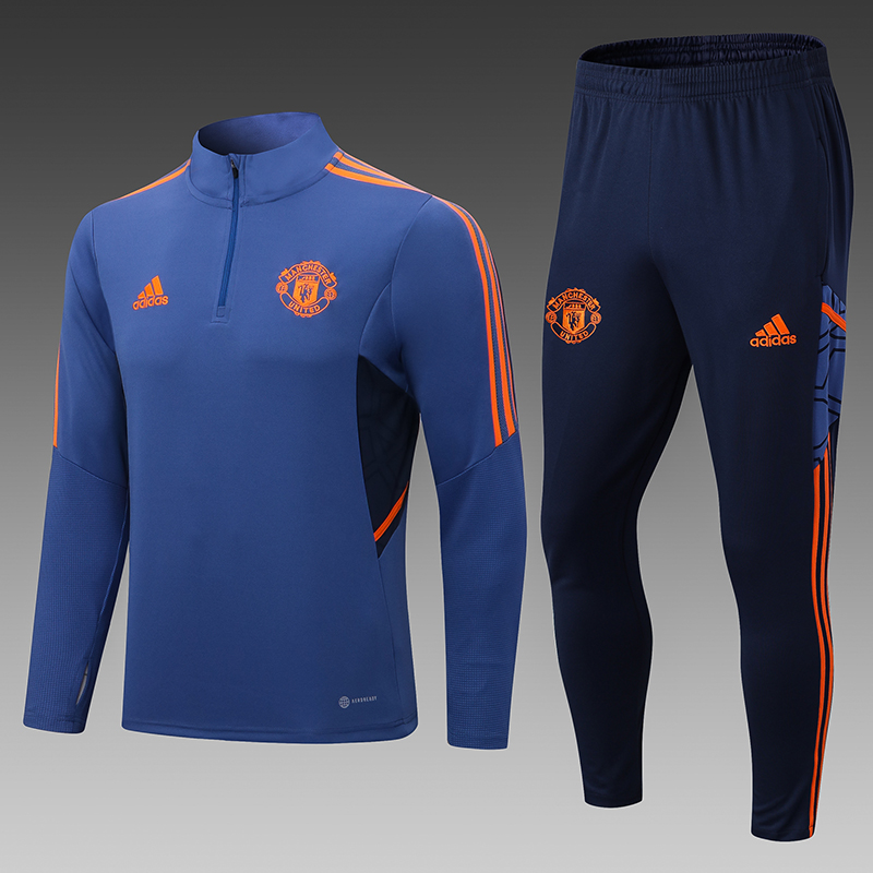 2022/2023 Manchester United Half-Pull Training Suit Gray Basket Color Football Shirt Set