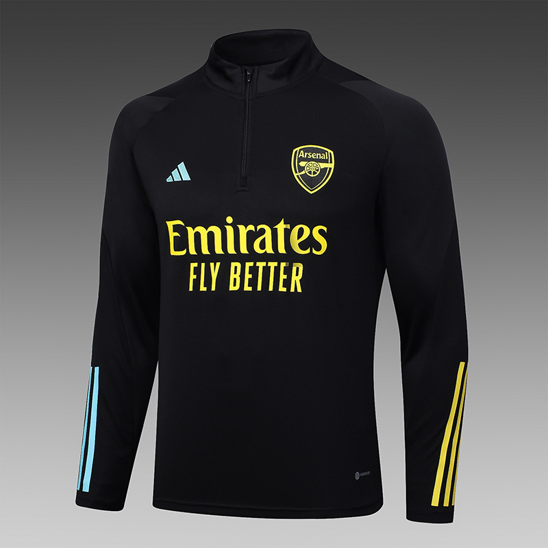 2023/2024 Arsenal Half-Pull Training Suit Black Football Shirt Set