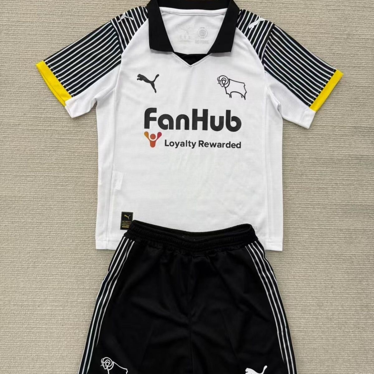 2025/2026 Derby County Home FootballShirt Kids Size 1:1 Thai Quality