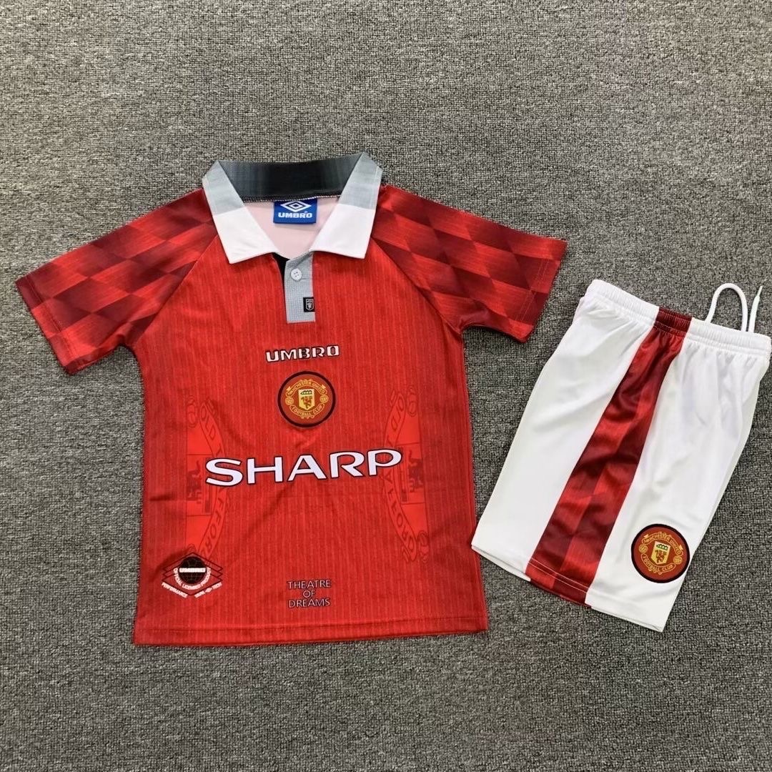 1996/1997 Retro Manchester UnitedHome Football Shirt Kids Size