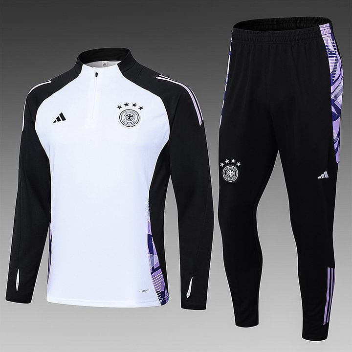 2024 Germany Half-Pull Training Suit White Football Shirt Kids Size