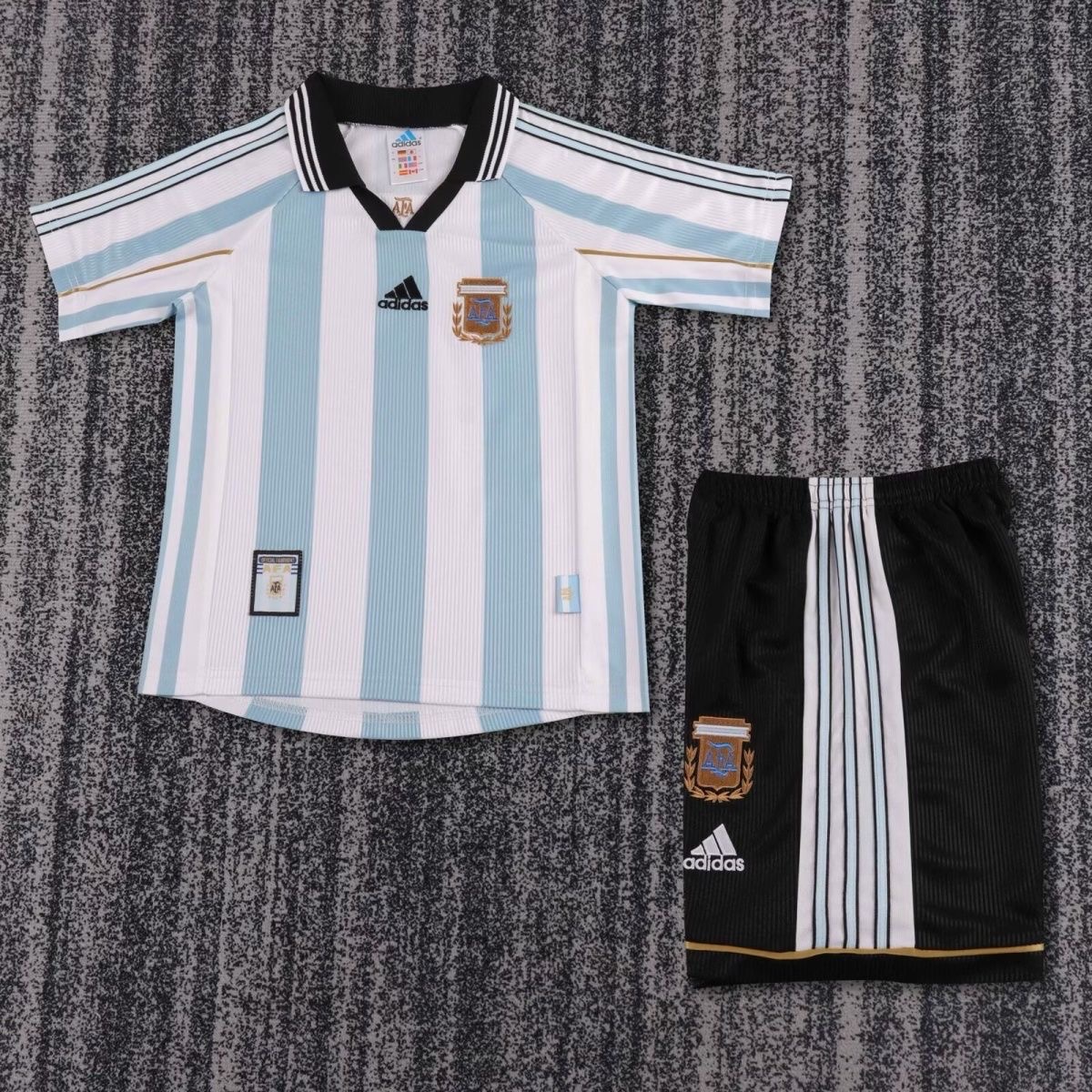 1998 Retro Argentina Home FootballShirt Kids Size 1:1 Thai Quality