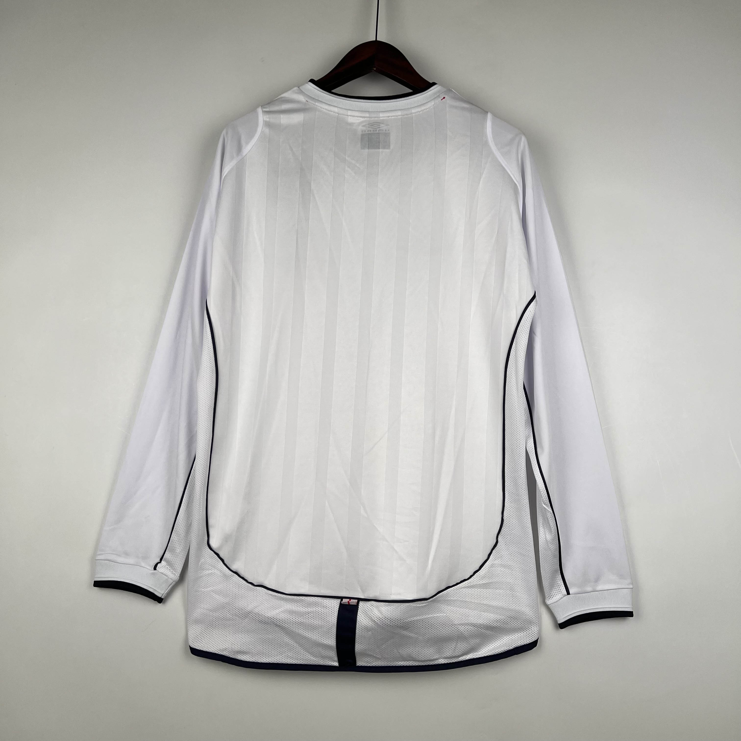 2002 Retro Long Sleeve England Home Football Shirt