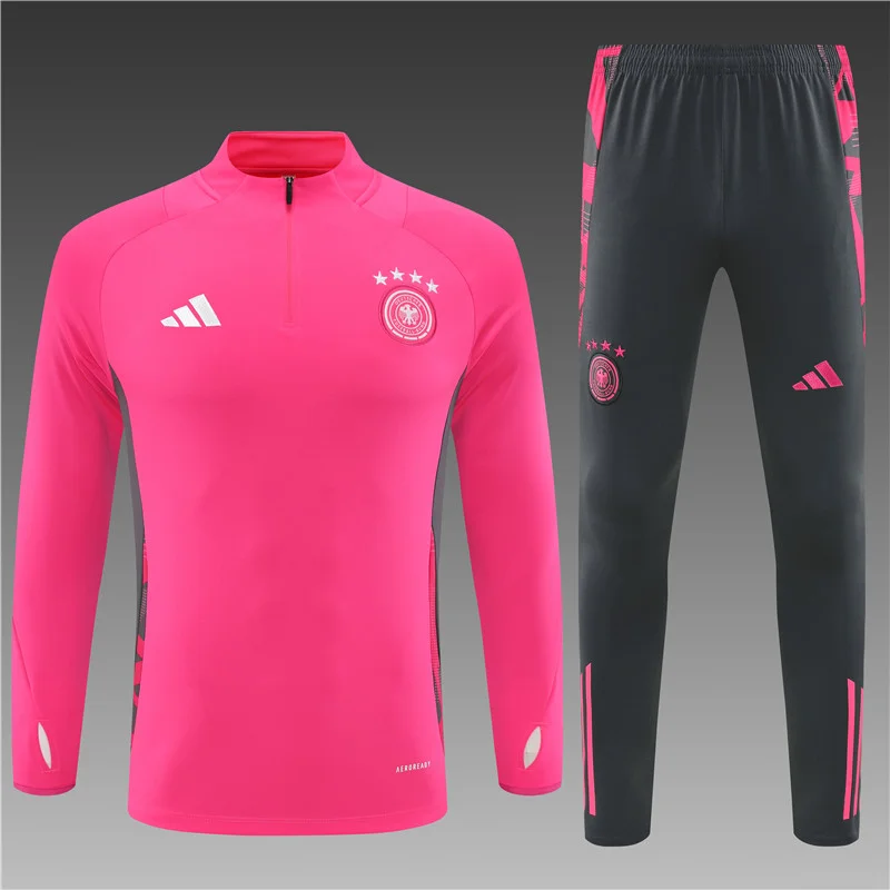 2024/2025 Germany Half-Pull Training Wear Pink Football Shirt Kids Size