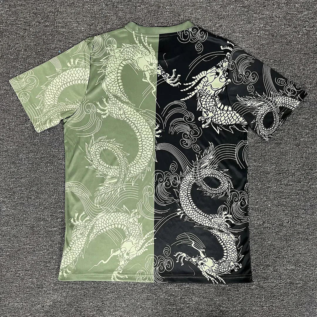 2025/2026 Real Madrid Dragon patternArmy green and Black Football Shirt 1:1 Thai Quality