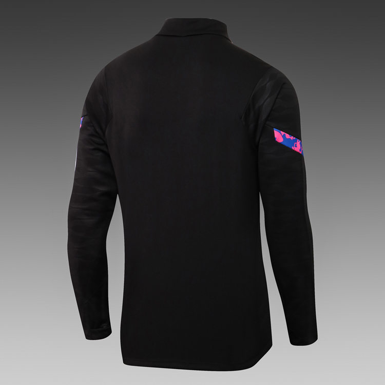2021/2022 Barcelona Half-Pull Training Suit Black Football Shirt Set