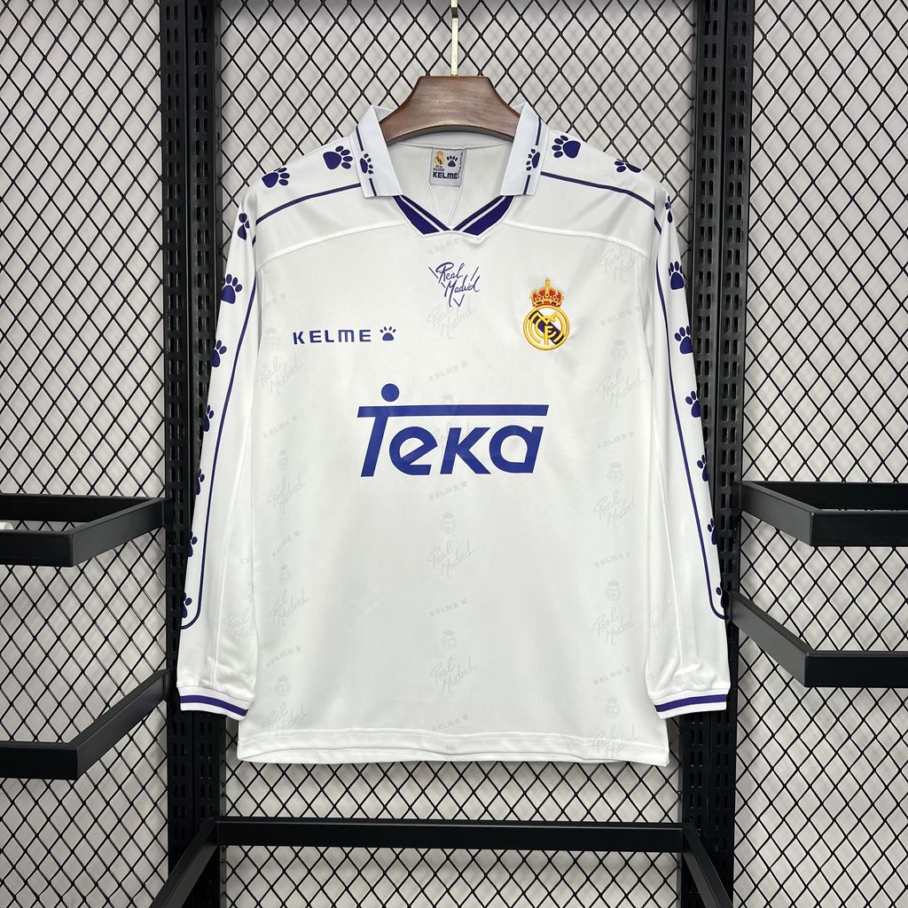 1994/1996 Retro Long Sleeve Real Madrid Home Football Shirt