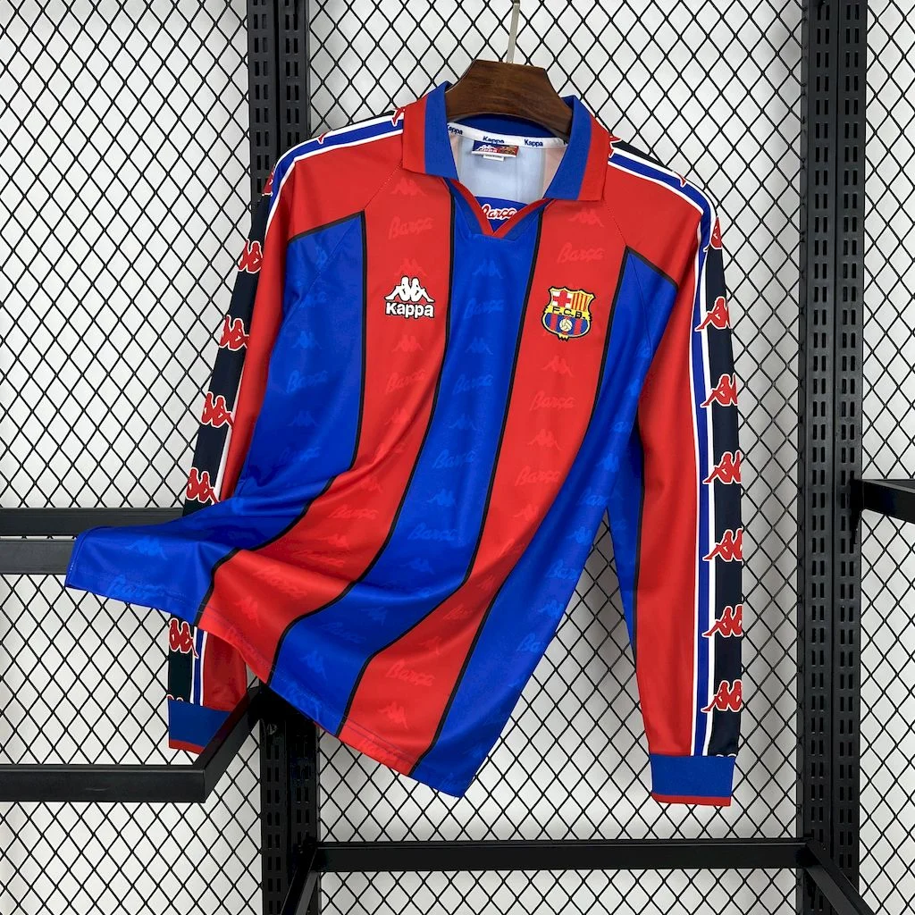1995/1997 Long Sleeve Retro Barcelona Home Football Shirt