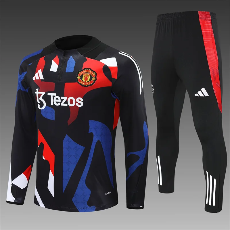 2024/2025 Manchester United Half-Pull Training Wear Black Football Shirt