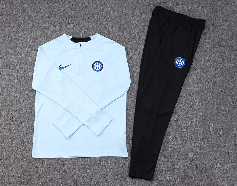 2023/2024 Inter Milan Half-Pull Training Suit Light Blue Football Shirt Set