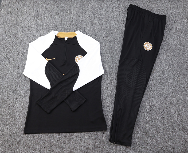 2023/2024 Chelsea Half-Pull Training Suit Black Football Shirt Set