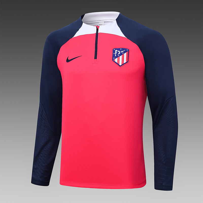 2023/2024 Atletico Madrid Half-Pull Training Suit Red Football Shirt Set
