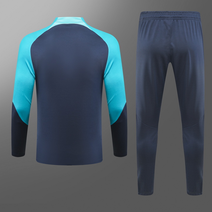 2023/2024 Barcelona Half-Pull Training Suit Royal blue Football Shirt Set