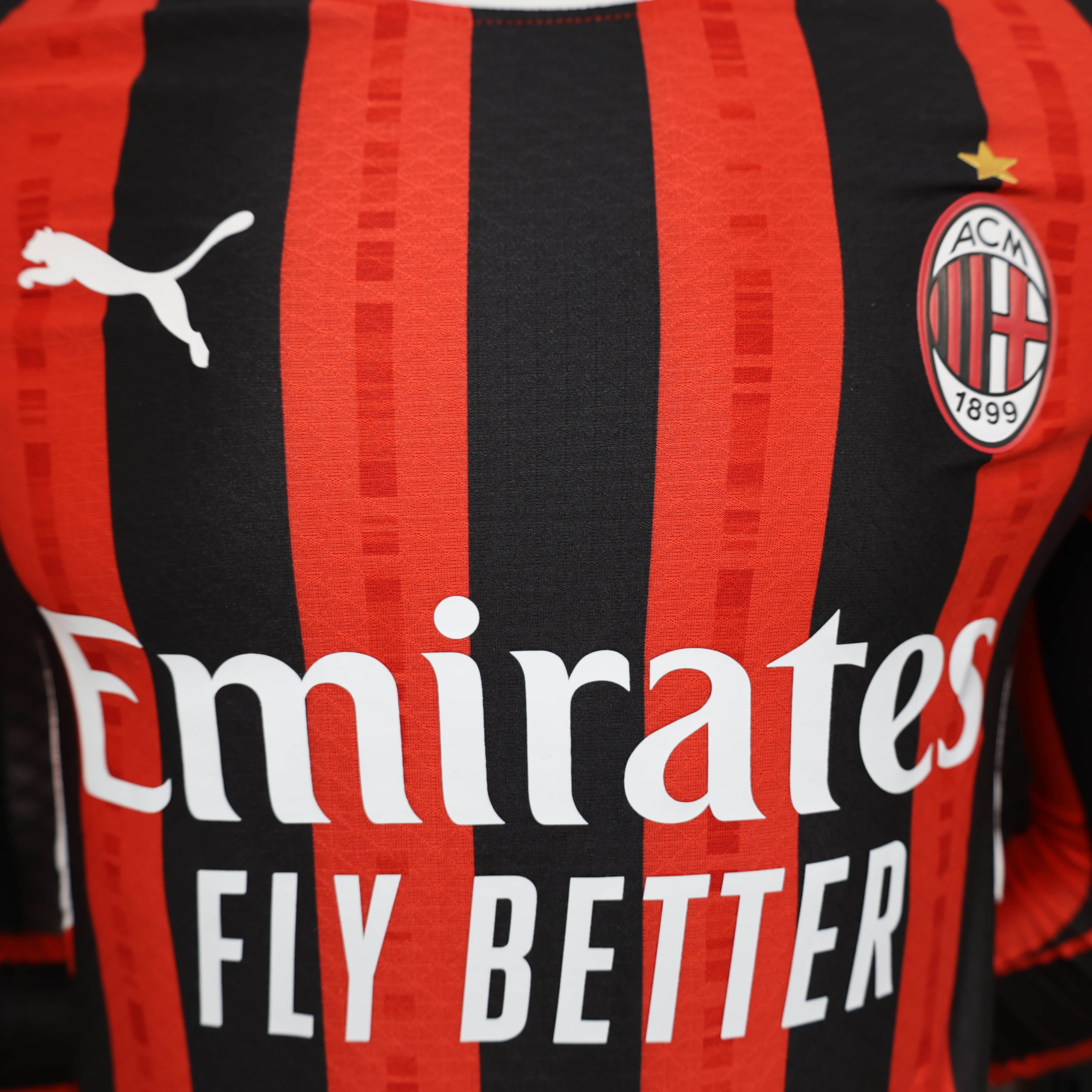 2024/2025 Player Version Long Sleeve AC Milan Home Football Shirt