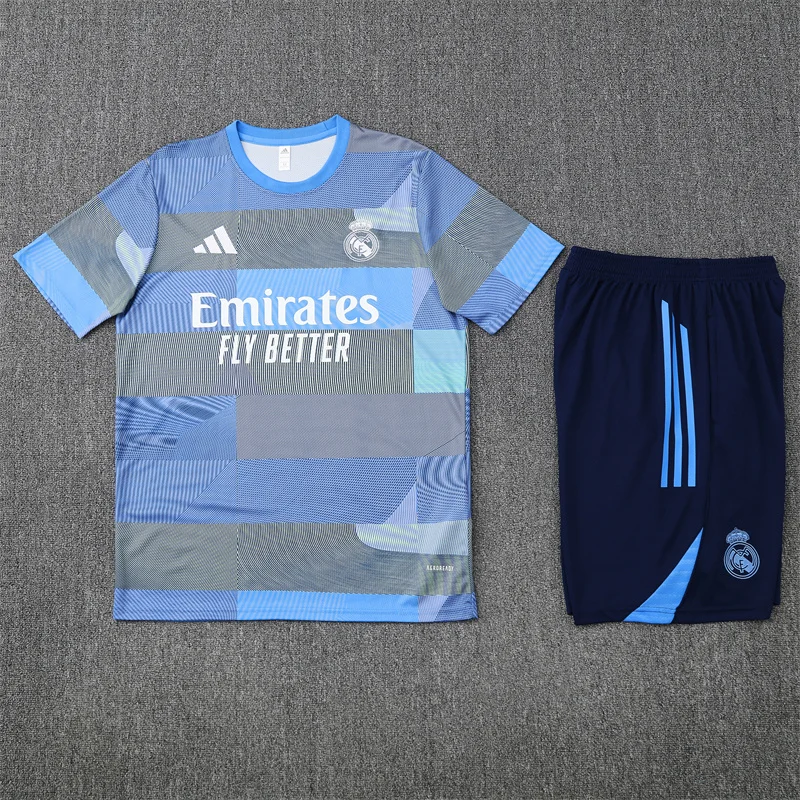 2025/2026 Real Madrid Training Wear Blue Set Shirt 1:1 Thai Quality