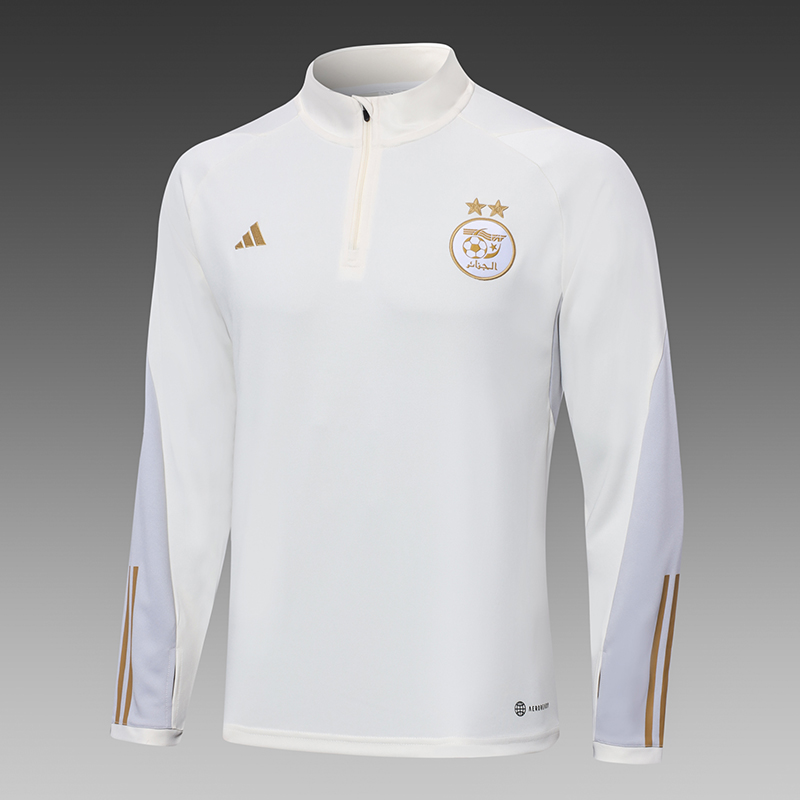 2022 Algeria Half-Pull Training Suit White Football Shirt Set