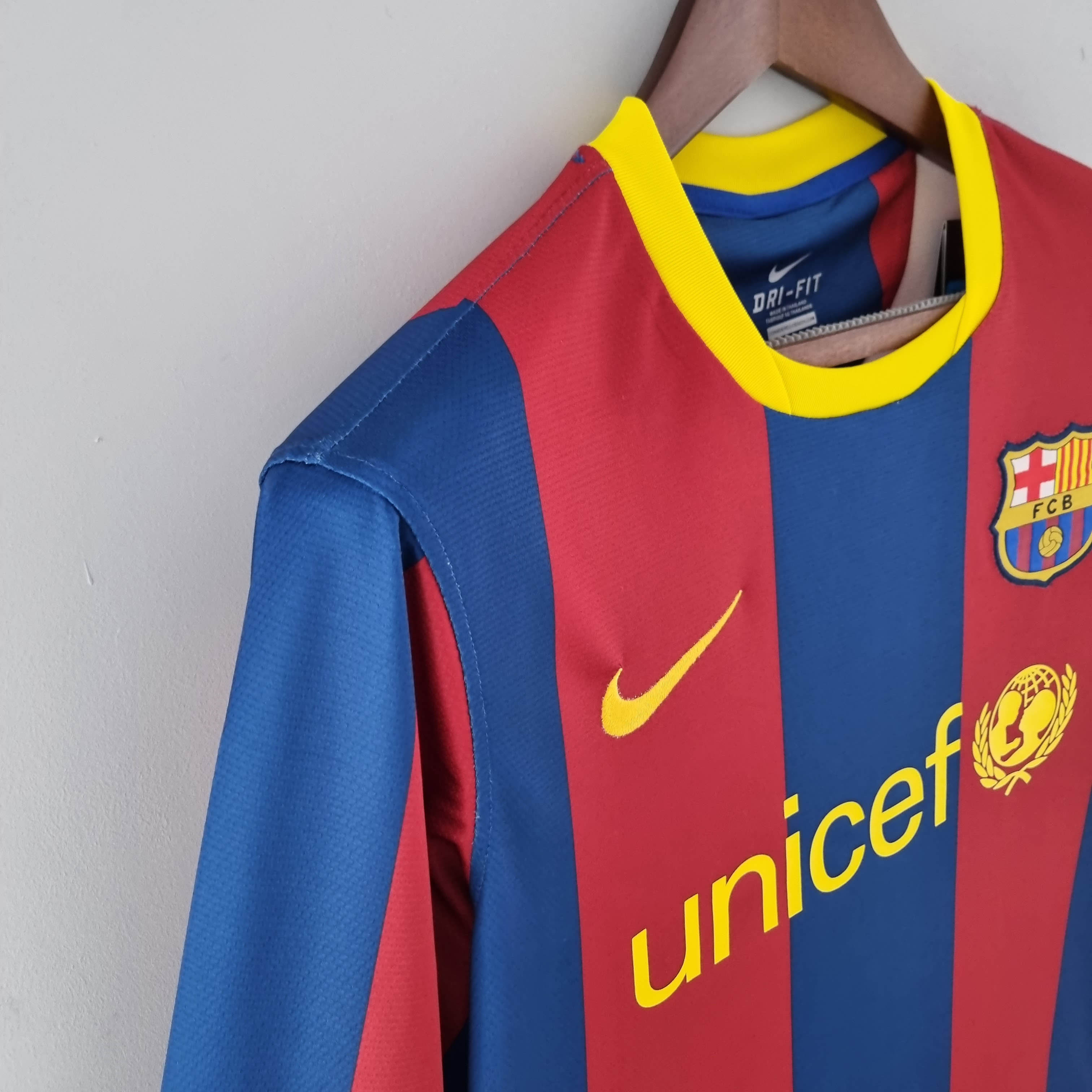 2010/2011 Retro Long Sleeve  Barcelona Home Football Shirt