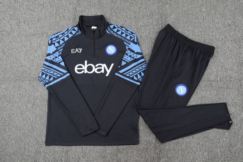 2023/2024 Napoli Half-Pull Training Suit Navy Blue Football Shirt Set