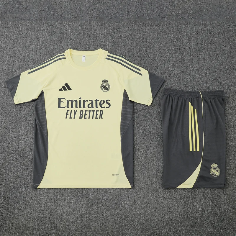 2025/2026 Real Madrid Training Wear Yellow Set Shirt 1:1 Thai Quality