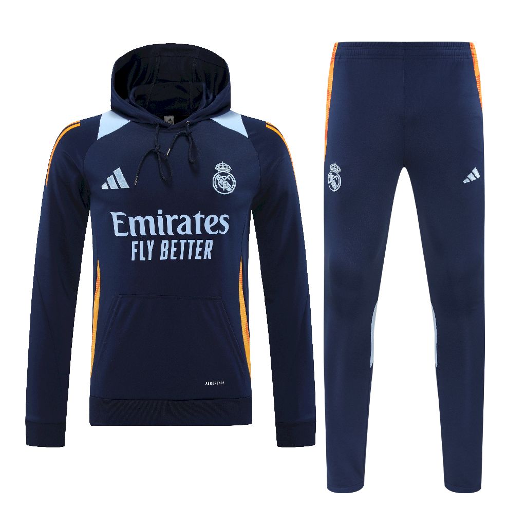 2024/2025 Real Madrid Hooded Long Sleeves Training Suit Football Shirt