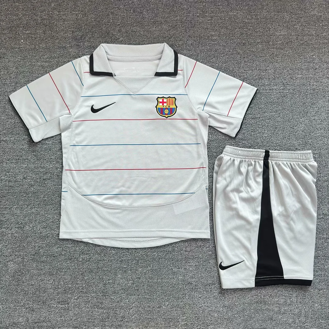 2003/2004 Retro Barcelona Away Football Shirt Kids Size 1:1 Thai Quality