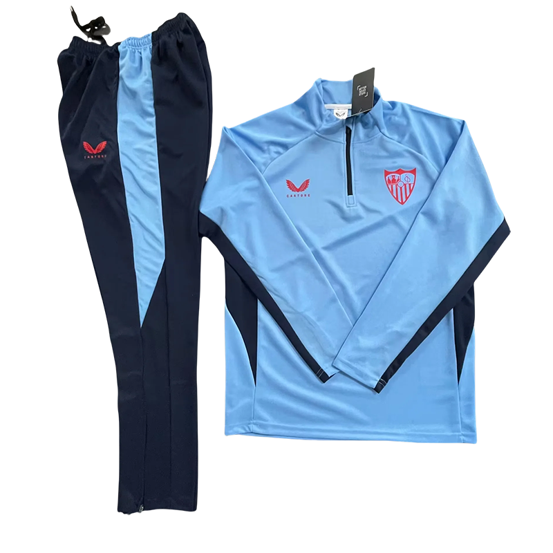 2024/2025 Sevilla Half-Pull Training Wear Blue Football Shirt