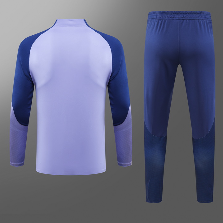 2023/2024 Tottenham Hotspur Half-Pull Training Suit Purple Football Shirt Set