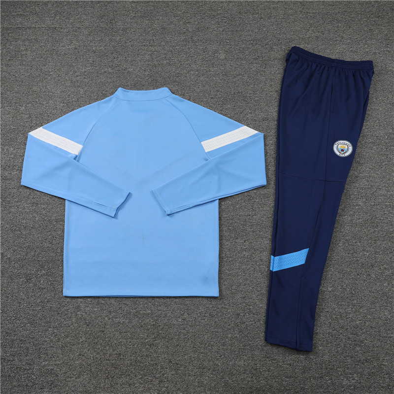2022/2023 Manchester United Half-Pull Training Suit Blue Football Shirt Set