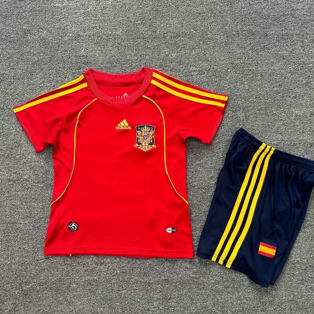 2008 Retro Spain Home Football shirtKids Size 1:1 Thai Quality