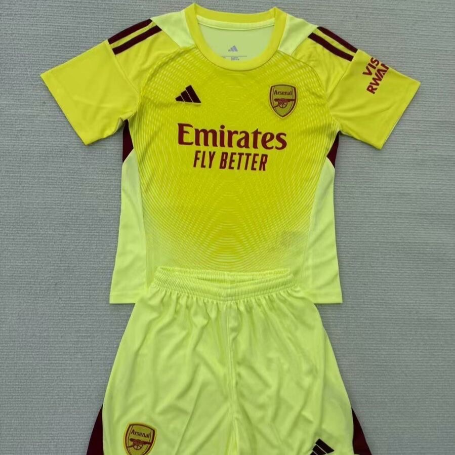 2025/2026 Arsenal Goalkeeper FootballShirt Kids Size 1:1 Thai Quality