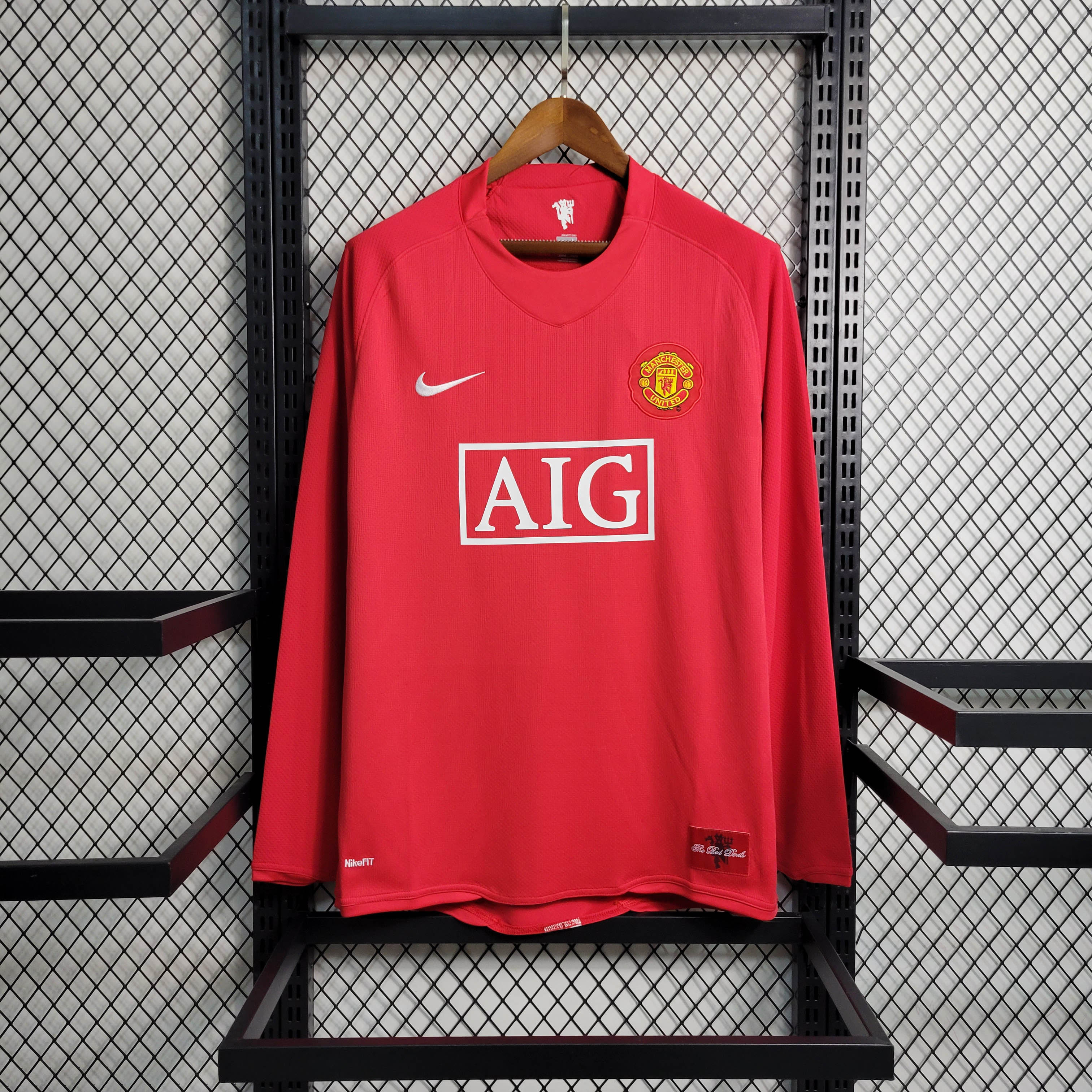 2007/2008 Retro Long Sleeve Manchester United Home Football Shirt