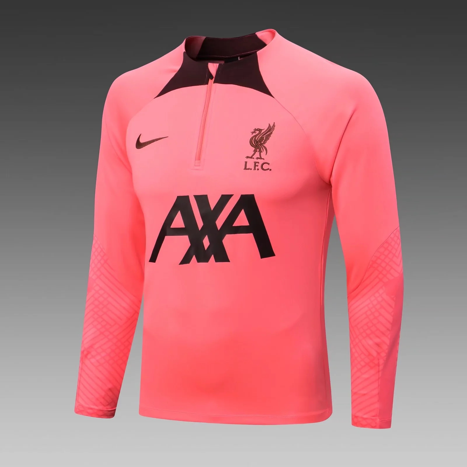 2022/2023 Liverpool Half-Pull Training Suit Pink Football Shirt Set