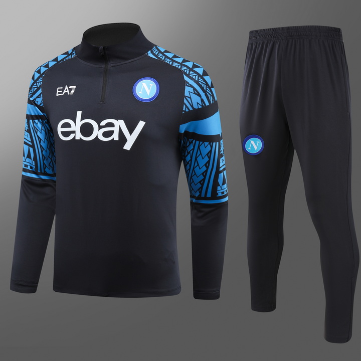 2023/2024 Napoli Half-Pull Training Suit Navy Blue Football Shirt Set