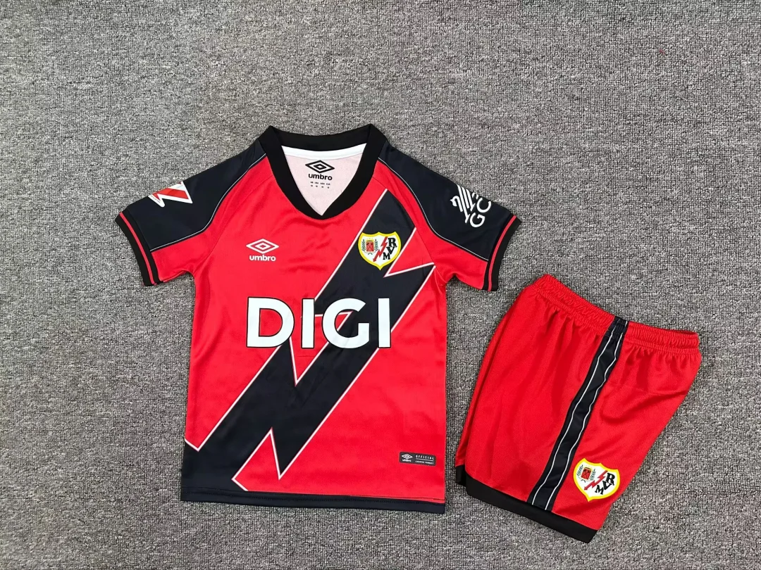 2025/2026 Rayo Vallecano Away FootballShirt Kids Size 1:1 Thai Quality