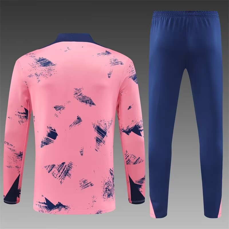 2024/2025 Paris Saint-Germain Half-Pull Training Wear Pink Football Shirt