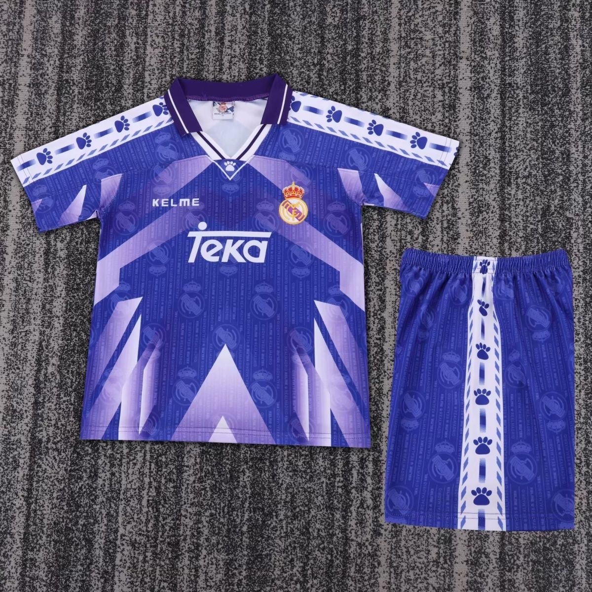 1996/1997 Retro Real Madrid AwayFootball Shirt Kids Size 1:1 Thai Quality
