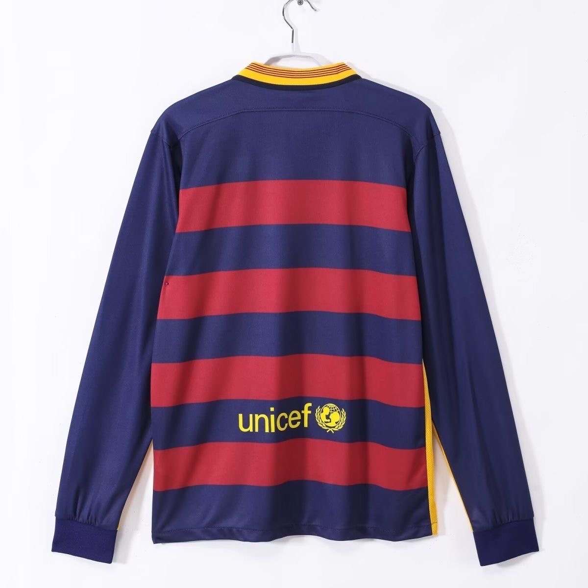 2015/2016 Retro Long Sleeve BarcelonaHome Football Shirt 1:1 Thai Quality!