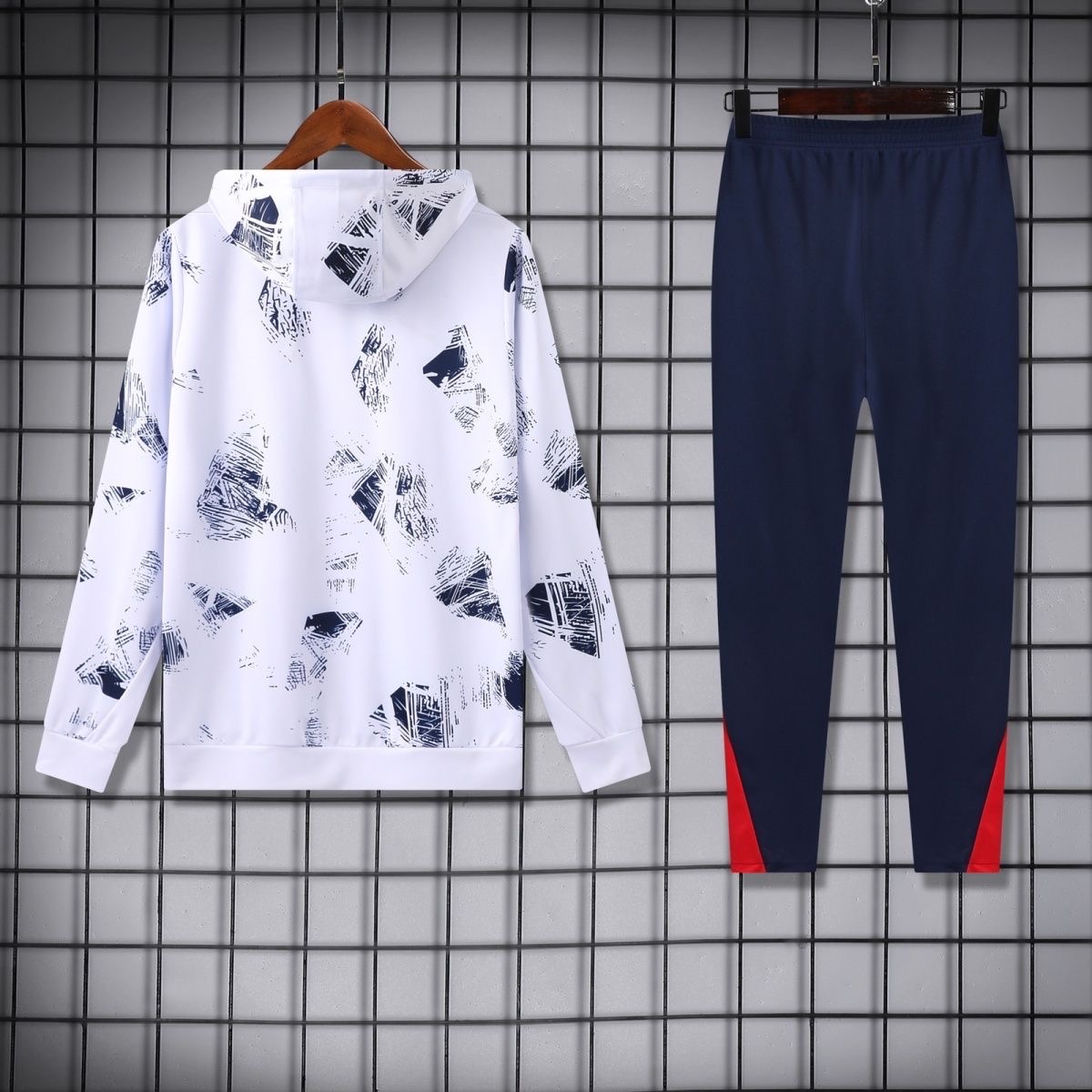 2024/2025 Paris Saint-Germain Hooded Long Sleeves Training Suit White Football Shirt