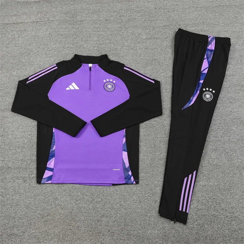 2024/2025 Germany Half-Pull Training Wear Purple Football Shirt Kids Size