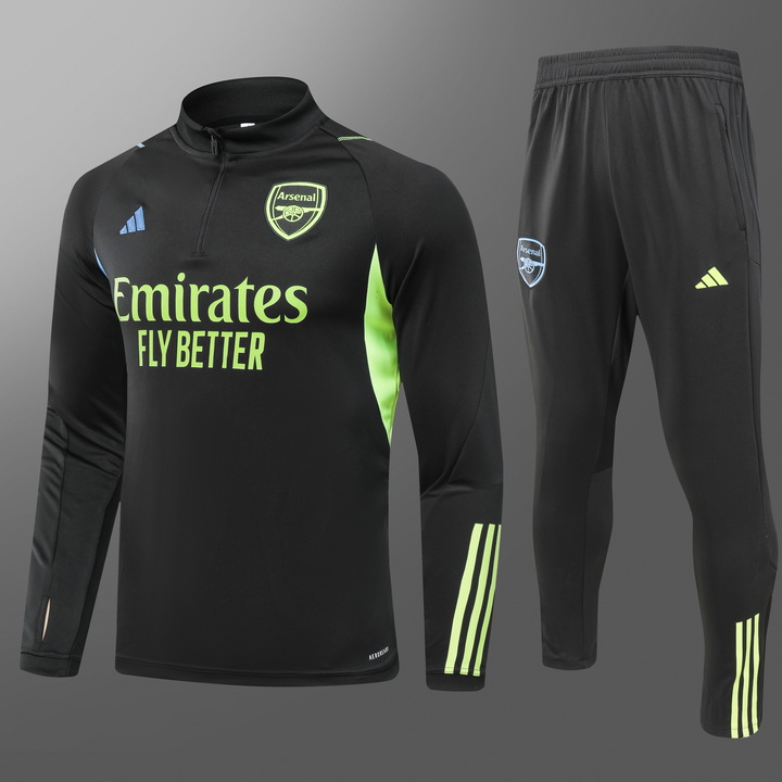 2023/2024 Arsenal Half-Pull Training Suit Black Football Shirt Set