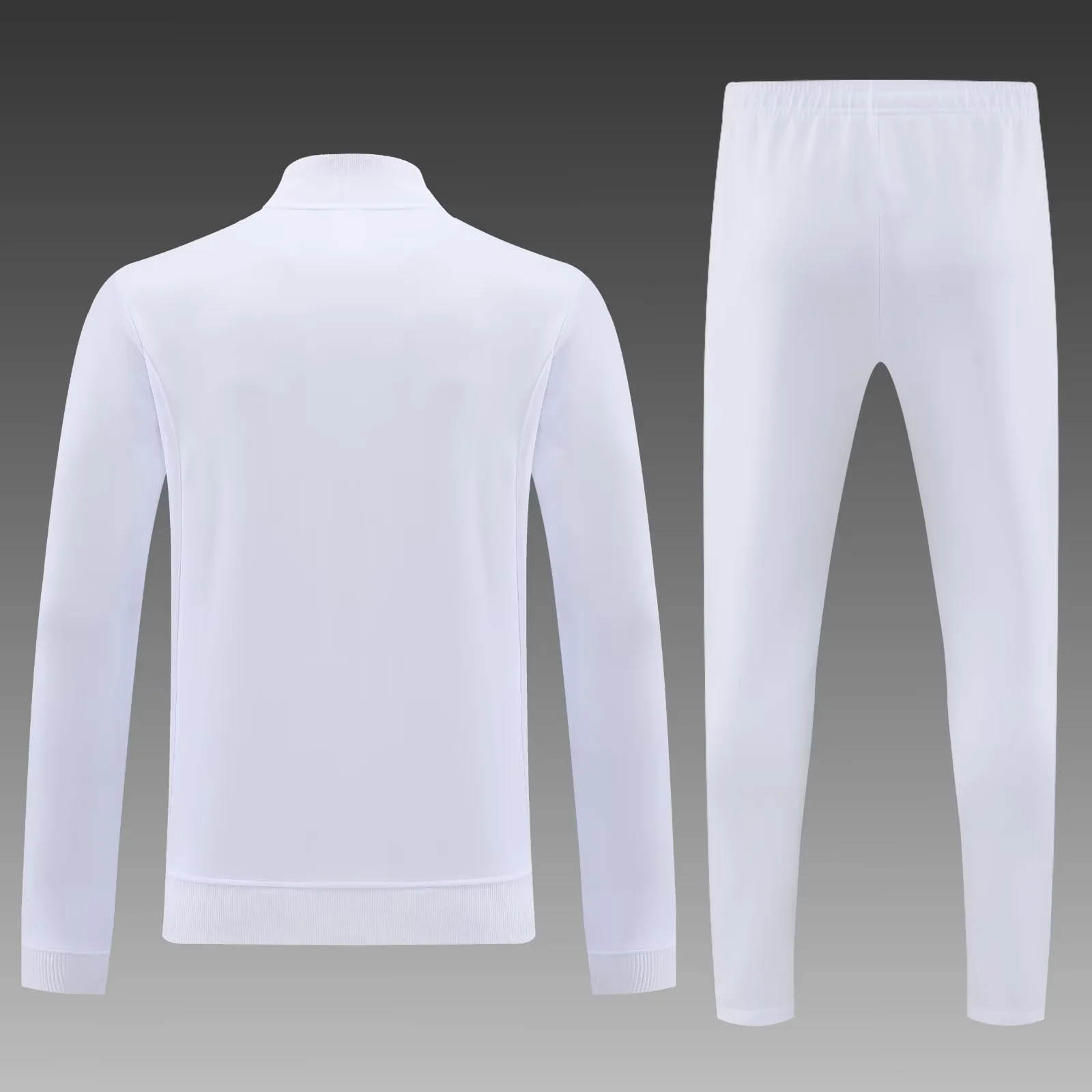 2024/2025 Juventus Long Zipped Jacket Training Suit White Football Shirt Set