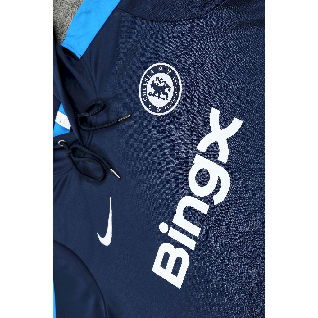 2024/2025 Chelsea Hooded Long Sleeves Training Suit Royal Blue Football Shirt