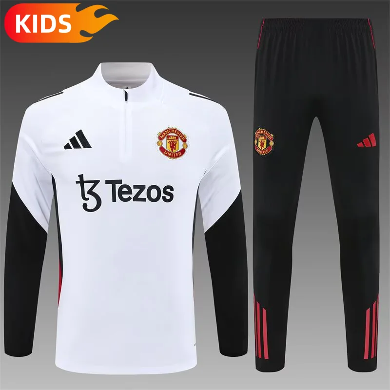 2025/2026 Manchester United Half-PullTraining Wear Football Shirt Kids Size