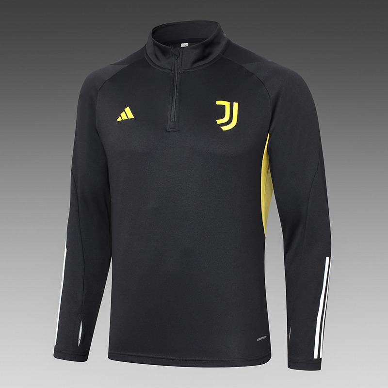 2023/2024 Juventus Half-Pull Training Suit Black Football Shirt Set