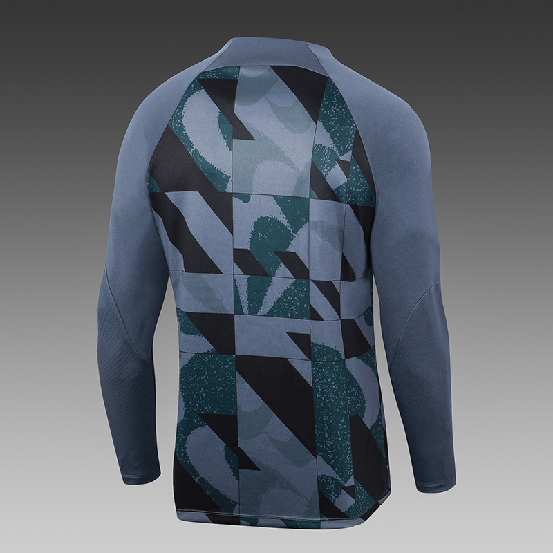 2023/2024 Barcelona Half-Pull Training Suit Grey Football Shirt Set