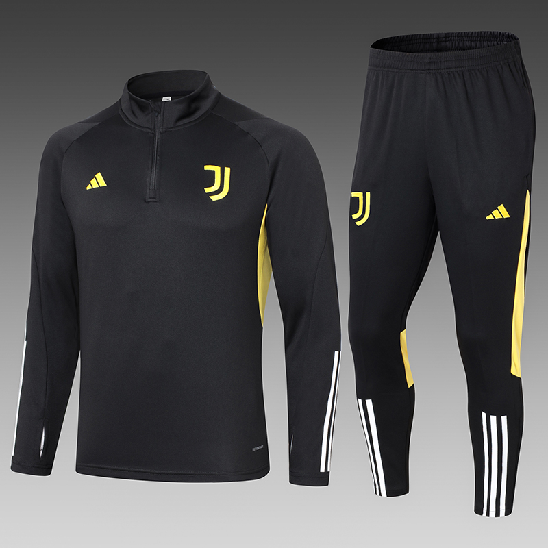 2023/2024 Juventus Half-Pull Training Suit Black Football Shirt Set