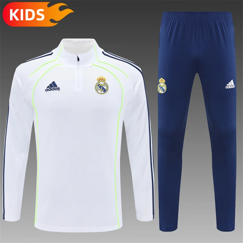 2025/2026 Real Madrid Half-Pull Training Wear Football Shirt Kids Size