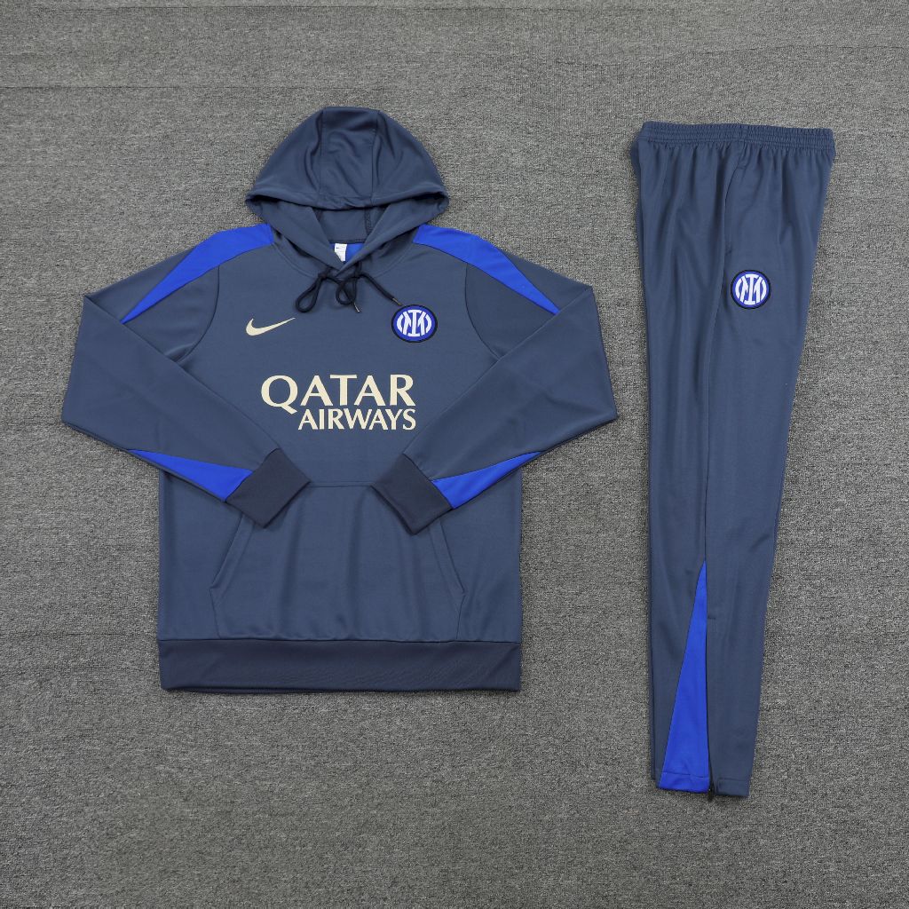 2024/2025 Inter Milan Hooded Long Sleeves Training Suit Football Shirt